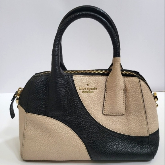 kate spade Handbags - Kate Spade Lark Street Dot Maddie Satchel In Black & Pumice